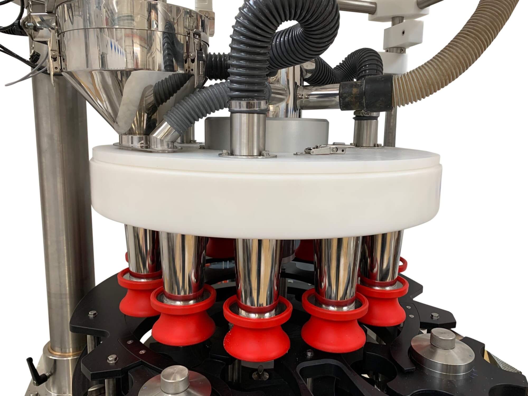 Close up of a Rotary Servofill powder filling machine